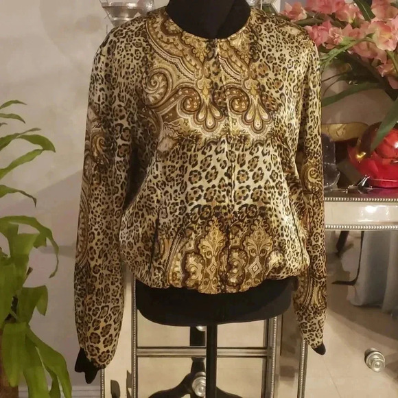 silk bomber jacket size L - Picture 1 of 7